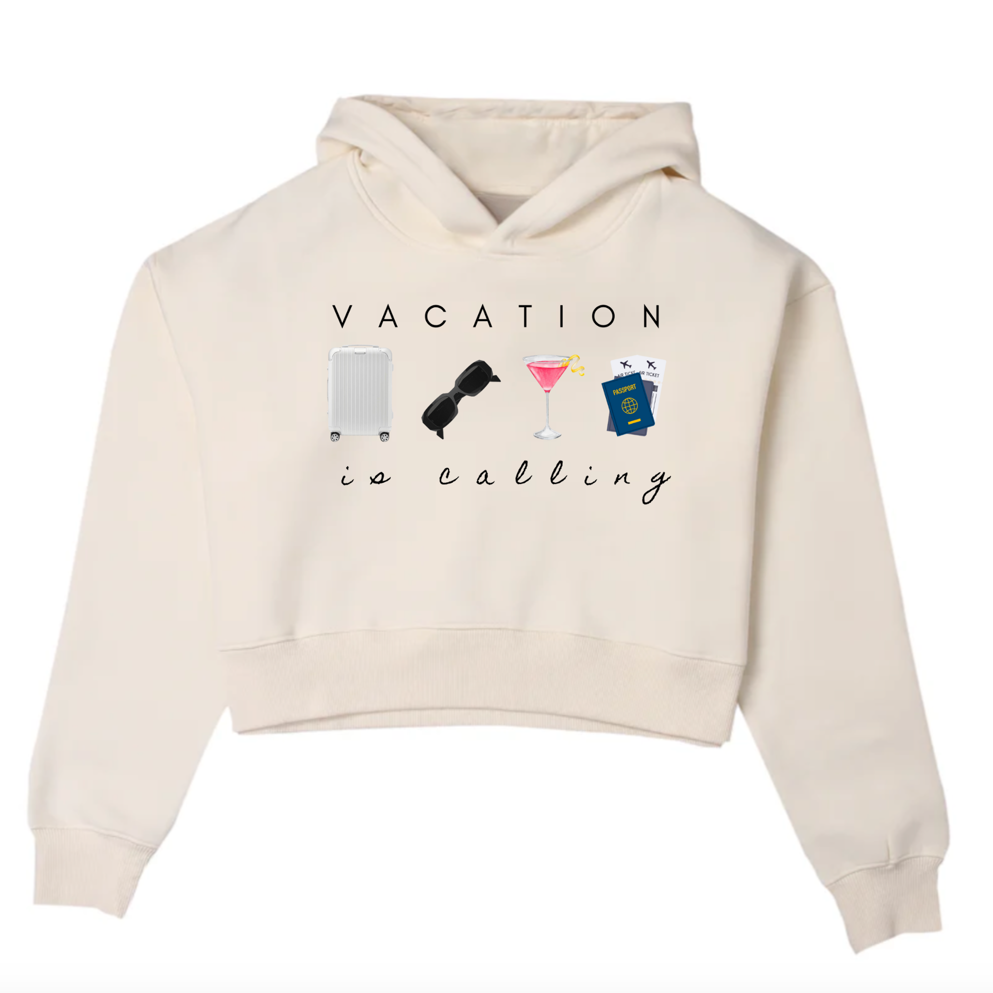 Vacation Cropped Hoodie - Adel Kasza Co