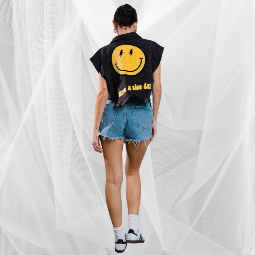 Smiley Cropped Vest - Adel Kasza Co