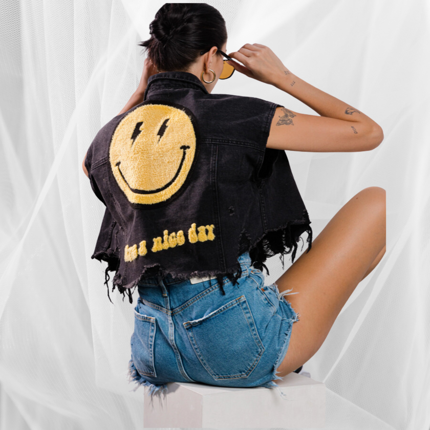 Smiley Cropped Vest - Adel Kasza Co