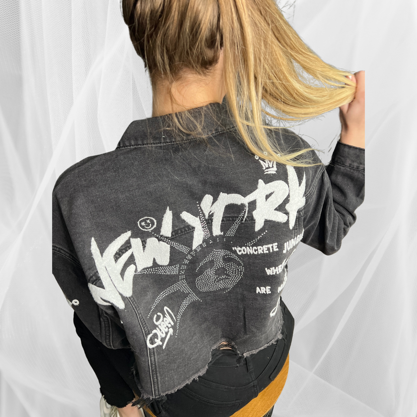 NY Cropped Denim Jacket - Adel Kasza Co