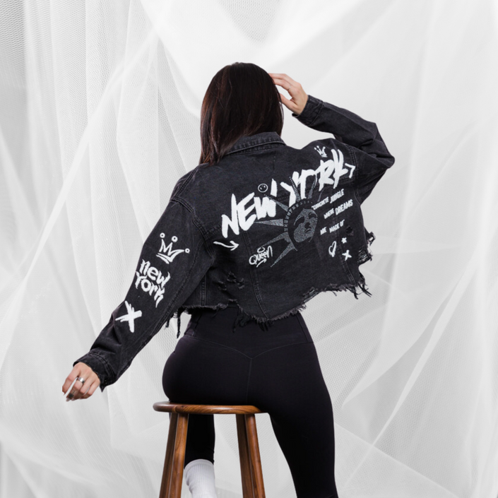 NY Cropped Denim Jacket - Adel Kasza Co
