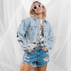 Worry Less Cropped Denim Jacket - Adel Kasza Co