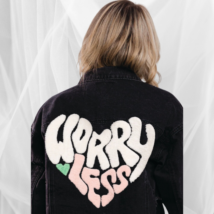 Worry Less Cropped Denim Jacket - Adel Kasza Co