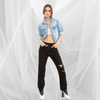 High Rise Crossover Black Jeans - Adel Kasza Co